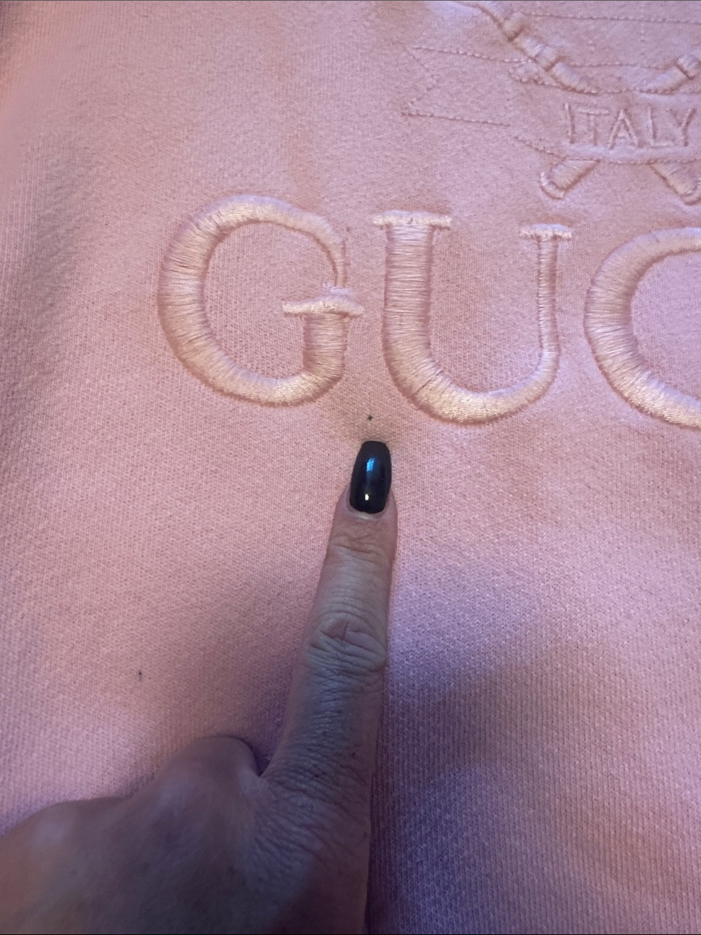 Gucci Pink Embroidered Logo Crewneck tennis Sweater - Picture 6 of 8